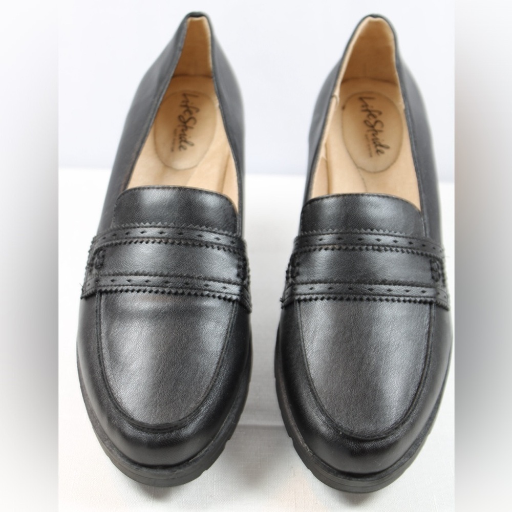 Life Stride Platform Slip-On Lug Sole Loafer Women’s Black Comfort Shoes Size 10 - Picture 9 of 9